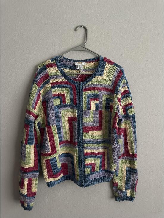 Talbots Sweaters - Talbots Large Multicolor Knit Cardigan Sweater
